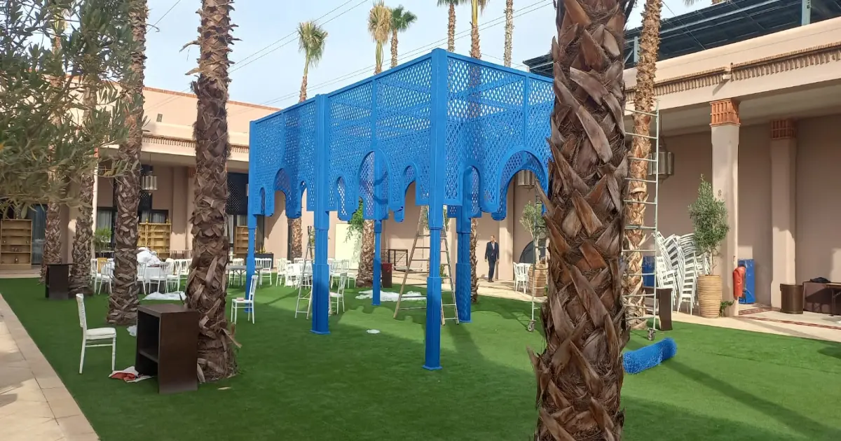 Pergola en bois à Marrakech – Conception et installation sur mesure par SH Menuiserie